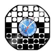 Relógio De Parede Disco Vinil Jogos e Games - Tabuleiro Damas - VJG-004