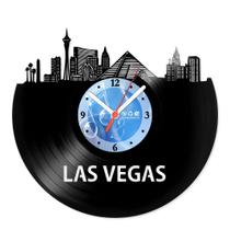 Relógio De Parede Disco Vinil Lugares - Las Vegas - VLU-013