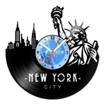Relógio De Parede Disco Vinil Lugares - New York City - VLU-003
