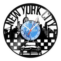 Relógio De Parede Disco Vinil Lugares - New York City - VLU-024