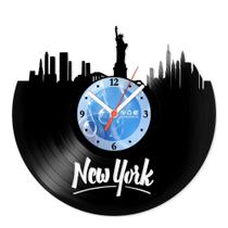 Relógio De Parede Disco Vinil Lugares - New York - VLU-010
