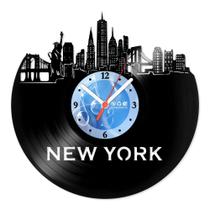 Relógio De Parede Disco Vinil Lugares - New York - VLU-035