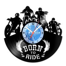Relógio De Parede Disco Vinil Motos - Born To Ride - VMO-015 Relógio De Parede Disco Vinil Motos - Born To Ride - VMO-015