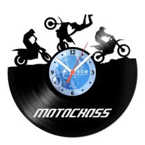 Relógio De Parede Disco Vinil Motos - Motocross - VMO-001 Relógio De Parede Disco Vinil Motos - Motocross - VMO-001