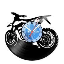 Relógio De Parede Disco Vinil Motos - Trilha - VMO-004 Relógio De Parede Disco Vinil Motos - Trilha - VMO-004