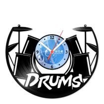 Relógio De Parede Disco Vinil Música - Drums - VMU-065 Relógio De Parede Disco Vinil Música - Drums - VMU-065