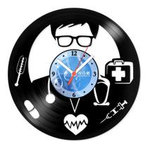 Relógio De Parede Disco Vinil Profissões - Medicina - VPR-059