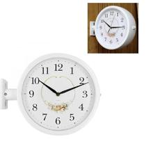 Relógio de Parede Dupla Face GD9836 Analógico Estação de Trem Vintage Branco Yeet Relógio de Parede Dupla Face GD9836 Analógico Estação de Trem Vintage Branco Yeet