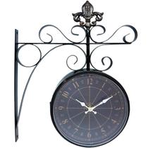 Relógio De Parede Dupla Face Retro Vintage Estação De Trem