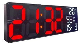 Relógio De Parede E Mesa Led Digital Com Luzes Ambiente 32cm - Oásis Markt