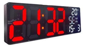 Relógio De Parede E Mesa Led Digital Com Luzes Ambiente 32cm