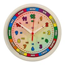 Relógio de Parede Educativo Infantil Colorido Aprender as Horas Brincando - Indicado para TEA TOD
