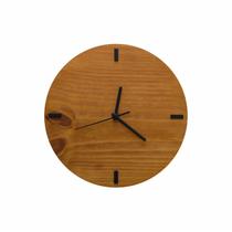Relógio de Parede em Madeira Rústico Cor Imbuia 28cm - Edward Clock