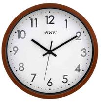 Relógio de Parede em Plástico Marrom e Branco 4,3x30,5x30,5cm - Yn Clock