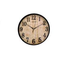 Relógio de Parede em Plástico Preto/Madeira 4,5x30x30cm - Yn Clock