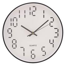 Relógio de Parede em Plástico Quartz Branco com Preto 30,5x4cm 2745 - Lyor