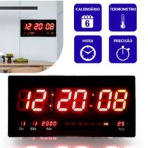 Relógio De Parede Ergonômico LED Digital Alarme Calendário - LELONG