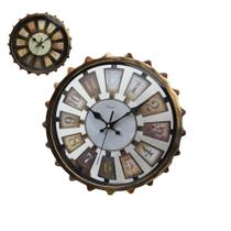 Relógio de parede estilo madeira vintage 30cm