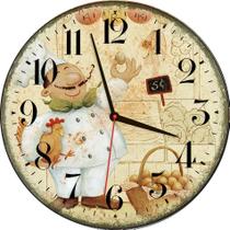 Relógio de Parede Estilo Rústico Chefe Cozinha 30 cm - Viva Tinta