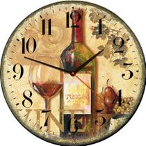 Relógio de Parede Estilo Rústico Retrô Copo e Garrafa 30 cm - Viva Tinta