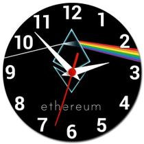 Relógio de Parede Ethereum Decoração Bitcoin Criptomoeda - Gringos House