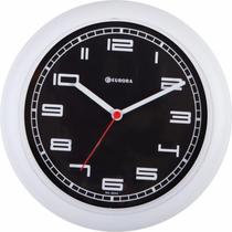 Relógio De Parede Eurora Branco Com Mostrador Preto