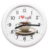Relógio de Parede Eurora Branco Redondo Café 6586-21