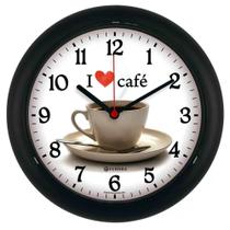 Relógio De Parede Eurora Cozinha Café Preto 6586 34 - Herweg