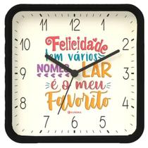 Relogio de parede Eurora quadrado texto 6596-141