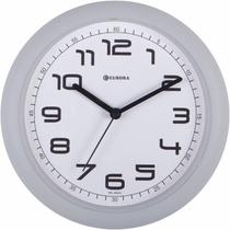 Relógio De Parede Eurora Redondo Cinza 24X24X4 Cm