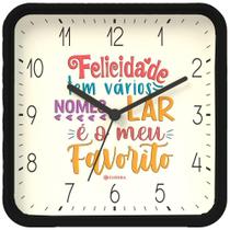 Relógio De Parede Eurora Ref: 6596-034 Preto Quadrado Lar