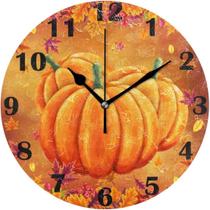 Relógio de parede Fall Pumpkin de 30 cm de quartzo silencioso para decoração de casa Relógio de parede Fall Pumpkin de 30 cm de quartzo silencioso para decoração de casa