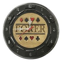 Relógio De Parede - Ficha de Poker - Fabricado No Brasil Relógio De Parede - Ficha de Poker - Fabricado No Brasil