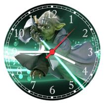 Relógio De Parede Filme Star Wars Mestre Yoda Cinema Quartz Tamanho 40 Cm RC020