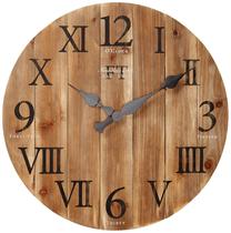 Relógio de parede FirstTime & Co. Madeira de celeiro rústica marrom escuro 60cm