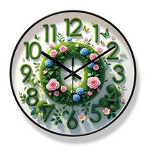 Relógio de parede floral de estilo nórdico de 30 cm silencioso sem tique-taque Relógio de parede floral de estilo nórdico de 30 cm silencioso sem tique-taque