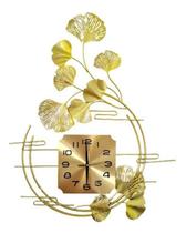 Relógio De Parede Folhas 3D Design Vertical Metal 80Cm