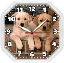 Relógio de Parede Gama Branco Cachorro Oitavado Plashome Cozinha Sala Escritório