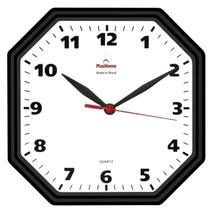 Relógio de Parede Gama Preto Clássico Oitavado Plashome Cozinha Sala Escritório Relógio de Parede Gama Preto Clássico Oitavado Plashome Cozinha Sala Escritório