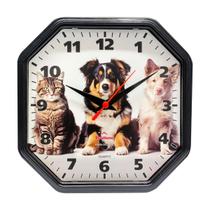 Relógio de Parede Gama Preto Pet Oitavado Plashome Cozinha Sala Escritório