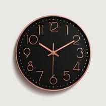 Relógio de parede genérico 12" (30 cm) rosa dourado preto contemporâneo
