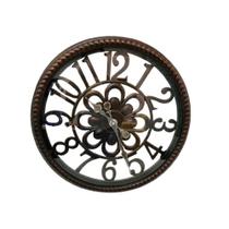 Relogio de parede gigante 50cm estilo madeira retro analogico grande cobreado classico vintage 3d decorativo