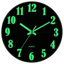 Relógio de parede Glow in the Dark Silent, moldura de MDF de 30x30cm Relógio de parede Glow in the Dark Silent, moldura de MDF de 30x30cm