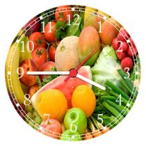 Relógio De Parede Gourmet Frutas Legumes Restaurantes Salas Cozinha Quartz Tamanho 40 Cm RC012