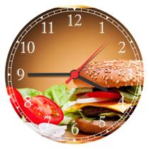 Relógio De Parede Gourmet Hambúrguer Lanchonetes Restaurantes Cozinha Quartz Tamanho 40 Cm RC018 Relógio De Parede Gourmet Hambúrguer Lanchonetes Restaurantes Cozinha Quartz Tamanho 40 Cm RC018