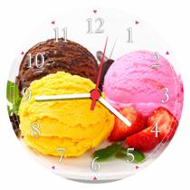Relógio De Parede Gourmet Sorvete Confeitarias Sorveterias Quartz Tamanho 40 Cm RC027 Relógio De Parede Gourmet Sorvete Confeitarias Sorveterias Quartz Tamanho 40 Cm RC027