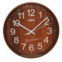 Relógio de Parede Grande 30cm Analógico Redondo e Decorativo LE8111 - Lelong