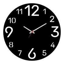 Relógio De Parede Grande 40cm Cozinha Sala Preto Moderno - INTEMPO DESIGN