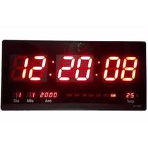Relógio De Parede Grande 46x22 Led Digital Calendário Hora