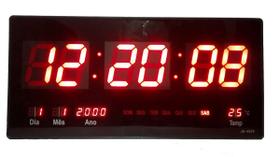 Relógio De Parede Grande Led Digital calendario Termo 46cm